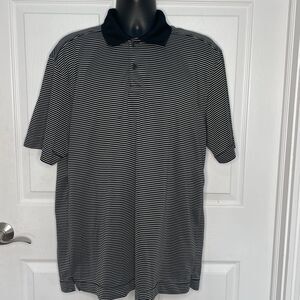 Men’s Callaway Black and White Striped Golf Polo Shirt Size XL